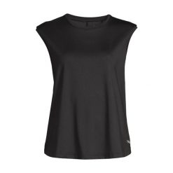 Top sportowy damski Casall. Czarne koszulki sportowe damskie Casall, bez wzorów, z elastanu, bez ramiączek, na fitness i siłownię. W wyprzedaży za 140.10 zł.