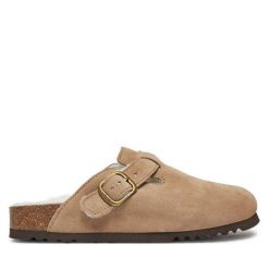 Klapki Scholl. Brązowe klapki damskie Scholl, bez wzorów, bez obcasa, bez zapięcia. Za 459.99 zł.