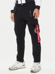 Aeronautica Militare Spodnie cargo 241PA1582CT3255 Czarny Regular Fit. Czarne spodnie materiałowe męskie Aeronautica Militare, bez wzorów, z bawełny. Za 379.99 zł.