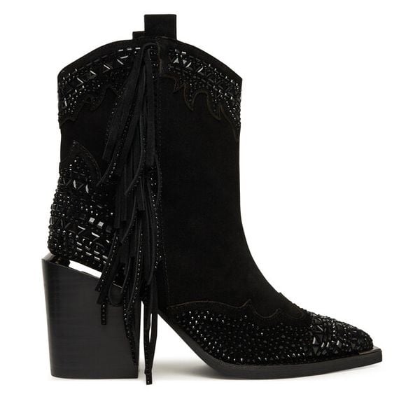 Kowbojki Alma En Pena. Czarne botki damskie Alma En Pena, bez wzorów, bez obcasa, na słupku, bez zapięcia. Za 749.99 zł.