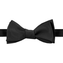 Mucha do Samodzielnego Zawiązania, Czarna, Jednokolorowa, Elegancka -ALTIES. Czarne krawaty i muchy Alties, bez wzorów, eleganckie. Za 54.00 zł.