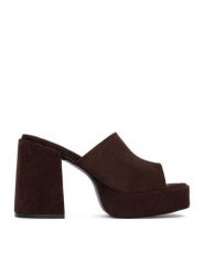 DeeZee Klapki CEO-HY7562-10 Brązowy. Brązowe klapki damskie DeeZee, bez wzorów, z materiału, bez obcasa, bez zapięcia. Za 139.99 zł.