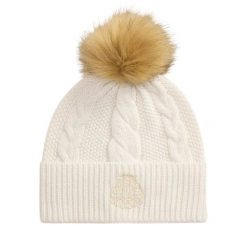 Czapka LAUREN RALPH LAUREN. Białe czapki damskie Lauren Ralph Lauren, na zimę, bez wzorów. Za 379.99 zł.
