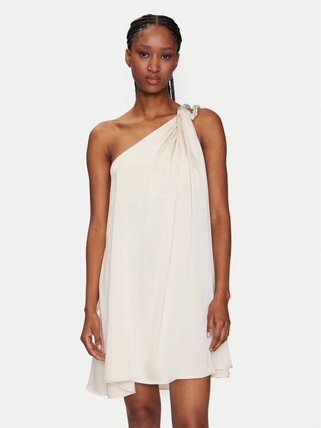 Eleh Sukienka koktajlowa ESS250050 Écru Regular Fit. Sukienki damskie Eleh, s, bez wzorów, z syntetyku, wizytowe, bez kołnierzyka, bez ramiączek. Za 469.99 zł.