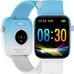 Smartwatch Rubicon Zegarek SMARTWATCH Rubicon RNCE97 light blue/white. Białe zegarki smartwatch Rubicon, bez wzorów. Za 149.00 zł.