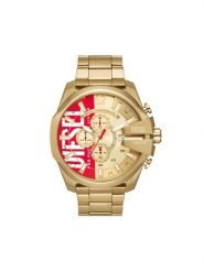 Diesel Zegarek Mega Chief DZ4642 Złoty. Żółte zegarki męskie Diesel, bez wzorów, złote. Za 1,379.00 zł.