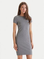 Calvin Klein Jeans Sukienka codzienna LV047B266G Szary Slim Fit. Szare sukienki damskie Calvin Klein Jeans, na co dzień, l, bez wzorów, z bawełny, bez kołnierzyka, bez ramiączek, proste. Za 229.99 zł.