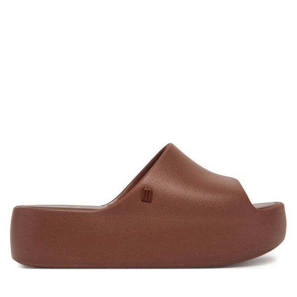 Klapki Melissa. Brązowe klapki damskie Melissa, bez wzorów, bez obcasa, bez zapięcia. Za 299.99 zł.