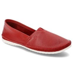 Czerwone Baleriny Maciejka Wygodne Obuwie Damskie. Czerwone balerinki damskie Maciejka, bez wzorów, ze skóry, eleganckie, bez obcasa, na płaskiej podeszwie, bez zapięcia. Za 239.00 zł.