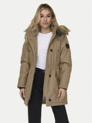 ONLY Parka Iris 15304625 Brązowy Regular Fit. Brązowe parki damskie ONLY, xs, bez wzorów, z syntetyku, bez kaptura. Za 169.99 zł.