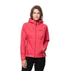 Damska kurtka wodoodporna Jack Wolfskin Tasman Cloud. Czerwone kurtki sportowe damskie Jack Wolfskin, l, bez wzorów, bez ramiączek, bez kaptura, trekkingowe. Za 587.20 zł.