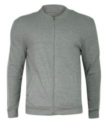 Bluza Męska Szara z Lampasami na Rękawach, Zapinana na Zamek, Bejsbolówka -BRAVE SOUL. Szare bluzy męskie Brave Soul, l, bez wzorów, z bawełny, bez ramiączek, bez kaptura. Za 99.00 zł.