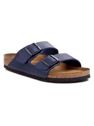 Birkenstock Klapki Arizona 051061 Granatowy. Niebieskie klapki męskie Birkenstock, bez wzorów, ze skóry, bez zapięcia. Za 319.99 zł.