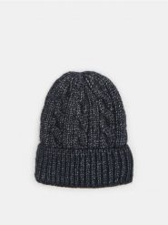 Czapka beanie - czarny. Czarne czapki damskie Sinsay, bez wzorów. Za 25.99 zł.