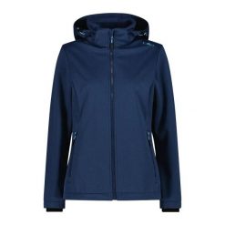 Kurtka softshell z odpinanym kapturem damska CMP. Niebieskie kurtki sportowe damskie CMP, xl, bez wzorów, z materiału, bez ramiączek, trekkingowe. Za 360.50 zł.