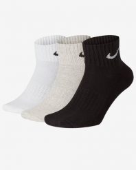 Skarpety Unisex Nike U NK V CUSH ANKLE- 3P VALUE. Szare skarpetki damskie Nike, bez wzorów, z bawełny. Za 54.99 zł.