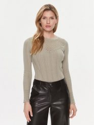 Guess Sweter Marie Rn Lt W4RR23 Z3C71 Beżowy Slim Fit. Brązowe swetry nierozpinane damskie Guess, s, z aplikacjami, z bawełny, bez kołnierzyka, bez ramiączek. W wyprzedaży za 199.99 zł.