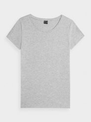 4F T-shirt regular gładki damski XXL. Szare t-shirty damskie 4F, xxl, bez wzorów, z dzianiny, bez kołnierzyka, bez ramiączek. W wyprzedaży za 39.99 zł.