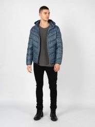 Guess Kurtka "Down Jkt" | M2YL45 WEQJ2 | Mężczyzna | Granatowy. Niebieskie kurtki męskie Guess, m, z aplikacjami, z poliamidu, bez kaptura. W wyprzedaży za 399.00 zł.