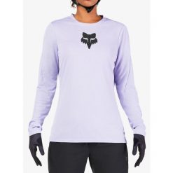 Bluza rowerowa damska Fox Ranger LS Jersey Fox Head. Fioletowe bluzy damskie FOX, bez wzorów, z jersey, sportowe, bez ramiączek, bez kaptura. Za 221.99 zł.
