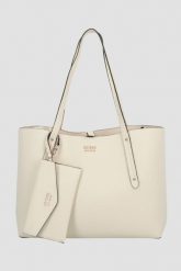 GUESS Beżowa shopperka damska 3 w 1 Brenton. Brązowe shopperki damskie Guess, z aplikacjami, bez dodatków. W wyprzedaży za 583.99 zł.