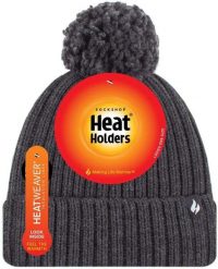 Damska czapka zimowa z uchwytami termicznymi Arden Charcoal Grey. Szare czapki damskie HEAT HOLDERS, na zimę, z aplikacjami, z materiału, eleganckie. Za 148.99 zł.