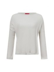 MAX&Co. sweter z dzianiny kaszmirowej - Baseball Kobiety Kaszmir biały, XS. Białe swetry nierozpinane damskie MAX&Co., xs, bez wzorów, z dzianiny, bez kołnierzyka, bez ramiączek. Za 1,399.95 zł.