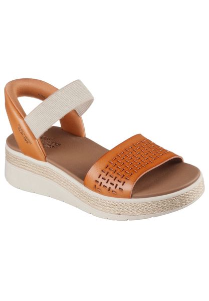 Sandały SKECHERS BOBS SUN RAY STEP ASIDE Brązowy. Brązowe sandały damskie Skechers, bez wzorów, z materiału, bez obcasa, bez zapięcia. Za 252.99 zł.
