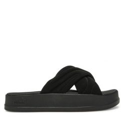 Klapki Puma. Czarne klapki damskie Puma, bez wzorów, bez obcasa, bez zapięcia. Za 199.99 zł.