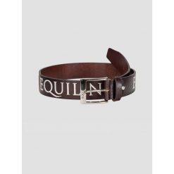 Skórzany pasek z haftem Equiline. Brązowe paski męskie EQODE BY EQUILINE. Za 517.00 zł.