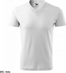 MALFINI V-neck 102 - ADLER - Koszulka unisex, 160 g/m2 - biały S. Białe bluzki damskie MALFINI, m, bez wzorów, bez kołnierzyka, bez ramiączek. Za 21.78 zł.