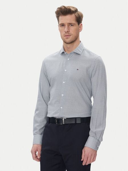 Tommy Hilfiger Koszula MW0MW39281 Niebieski Slim Fit. Niebieskie koszule męskie Tommy Hilfiger, m, bez wzorów, z bawełny, bez kołnierzyka, bez ramiączek. Za 279.99 zł.