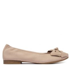 Baleriny Tamaris. Brązowe balerinki damskie Tamaris, bez wzorów, bez obcasa, bez zapięcia. Za 299.99 zł.