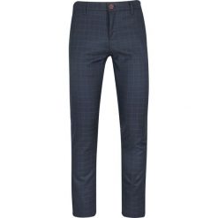 Spodnie Eleganckie Grafitowe, Szare w Kratkę, Zwężane, Chinosy, Męskie -RIGON. Szare eleganckie spodnie męskie Rigon, bez wzorów, z elastanu. Za 157.00 zł.