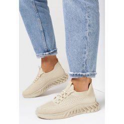 Beżowe Buty Sportowe Telephotis. Brązowe obuwie sportowe damskie Born2be, bez wzorów, bez zapięcia, na fitness i siłownię. Za 39.99 zł.