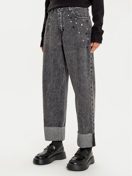 Haveone Jeansy PLS-M020 Czarny Wide Leg. Czarne jeansy damskie Haveone, bez wzorów, z bawełny. Za 419.99 zł.