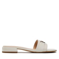 Klapki Sergio Bardi. Białe klapki damskie Sergio Bardi, bez wzorów, bez obcasa, bez zapięcia. Za 215.00 zł.