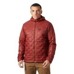Kurtka narciarska z kapturem Helly Hansen Lifaloft. Czerwone kurtki sportowe męskie Helly Hansen, m, bez wzorów, z kapturem, narciarskie. W wyprzedaży za 852.50 zł.