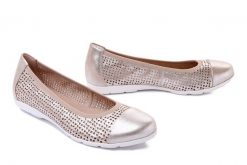 CAPRICE 9-22151-42 341 taupe metallic, baleriny damskie. Brązowe balerinki damskie Caprice, na lato, bez wzorów, bez obcasa, bez zapięcia. Za 215.92 zł.