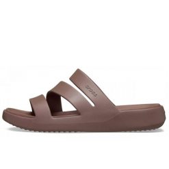 Crocs Sandały Getaway Strappy W Damskie. Brązowe sandały damskie Crocs, bez wzorów, bez obcasa, bez zapięcia. Za 176.65 zł.