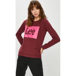 Lee - Bluza. Brązowe bluzy damskie Lee, l, bez wzorów, z bawełny, bez ramiączek, bez kaptura. W wyprzedaży za 149.90 zł.