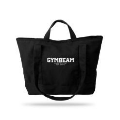 Torba fitness płócienna 30 l czarna Athletic Club. Czarne torby na laptopa damskie GYMBEAM, bez wzorów, z bawełny, na ramię. Za 75.90 zł.