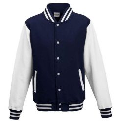 Kurtka Unisex Varsity Dla Dorosłych Z Polibawełny. Czarne kurtki męskie AWDIS, xl, bez wzorów, sportowe, bez kaptura. Za 181.99 zł.