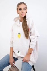 Bluza ocieplana z motywem truskawek beżowy melanż. Brązowe bluzy damskie KESI, l, bez wzorów, z bawełny, bez ramiączek, bez kaptura. Za 313.67 zł.