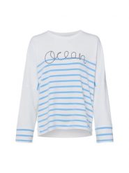 Marc Cain Bluza Kobiety Bawełna biały, 44. Białe bluzy damskie Marc Cain, bez wzorów, z bawełny, eleganckie, bez ramiączek, bez kaptura. Za 849.95 zł.
