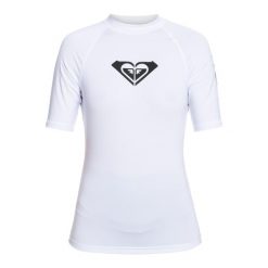 Koszulka do pływania damska ROXY Whole Hearted. Białe bikini Roxy, bez wzorów, z elastanu. Za 129.99 zł.
