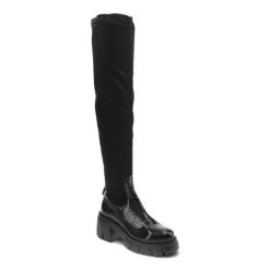 Czarne Muszkieterki Maciejka Modne Buty Damskie. Czarne kozaki damskie Maciejka, z aplikacjami, ze skóry, bez obcasa, na obcasie, bez zapięcia. Za 409.00 zł.