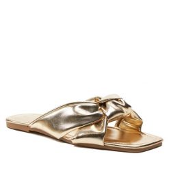 Klapki ONLY Shoes. Żółte klapki damskie ONLY Shoes, bez wzorów, bez obcasa, bez zapięcia. Za 79.99 zł.