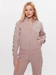Guess Bluza Britney V2YQ16 KB3P2 Różowy Regular Fit. Czerwone bluzy damskie Guess, xxs, z aplikacjami, z bawełny, bez ramiączek, bez kaptura. Za 279.99 zł.