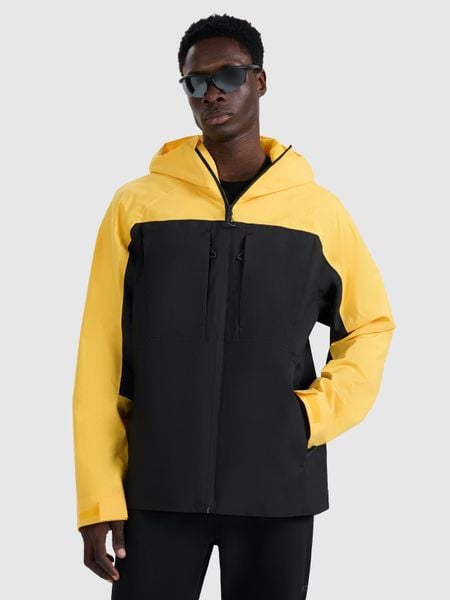 4F Kurtka trekkingowa membrana 10000 męska - żółta M. Żółte kurtki męskie 4F, m, bez wzorów, bez kaptura. Za 399.99 zł.